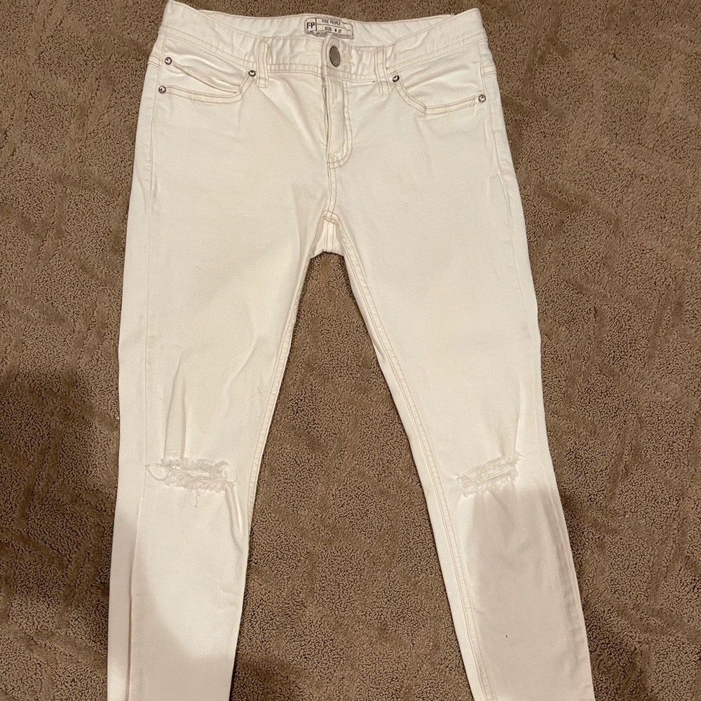 Free People white jeans
